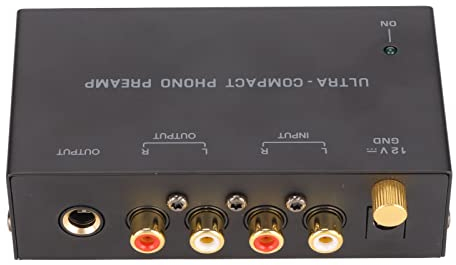CCYLEZ PP400 Phono, Preamplificatore Giradischi, con Ingresso Stereo Uscita Amplificatore per Giradischi con Controllo a Manopola Indipendente(Nero)