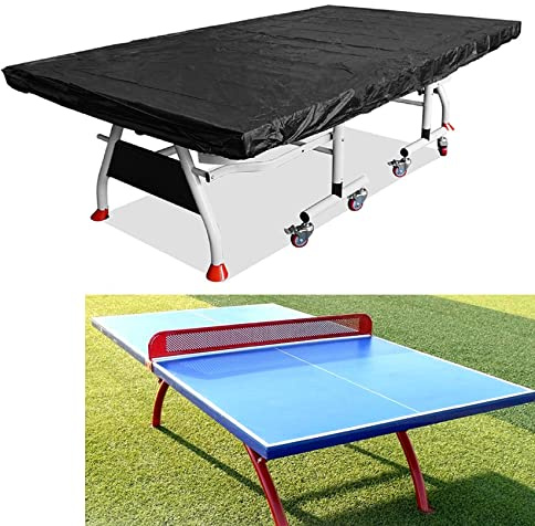 P-ingPong Copertura per Tavolo da Ping Pong, Tovaglia Impermeabile per Esterni, Telo Protettivo da Scrivania, Accessori da Giardino (Nero, 280 x 150 cm)