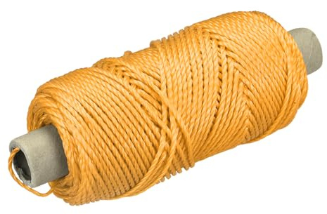 sourcing map Twisted Mason Line Nylon Twine String Cord Orange 100M/109 Yard 3MM Dia for Netting, Landscaping, Home Improvement, DIY Projects, Crafting, Masonry, Gardening