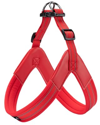 EXCELLENT ELITE SPANKER No Pull Hundegeschirr Step-in einstellbare reflektierende Weste weich gepolstert leicht Haustier Brustgurt mit Leine Clips für kleine mittlere große Hunde(XL-ROT)