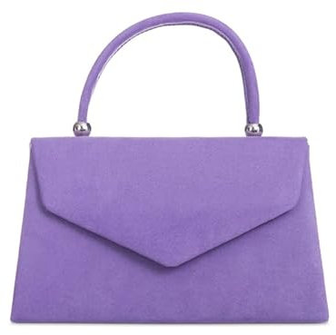 A2ZUKFASHION Bolso de mano de ante para mujer, para boda, fiesta, graduación, noche, bolso de hombro, Lila
