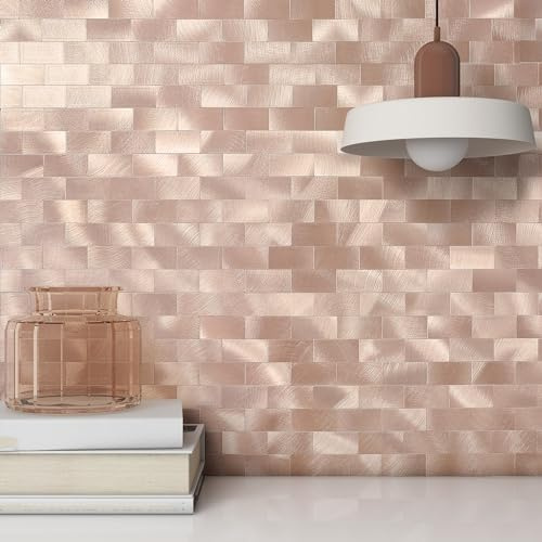 VAOVI Stick on Tiles Kitchen Adhesive Backsplash Wall(10pcs,Rose)