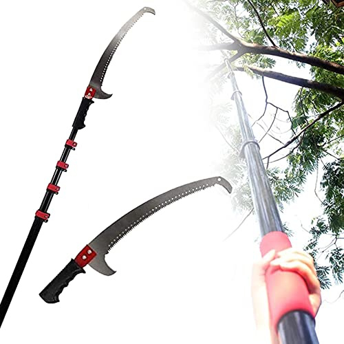 Telescopic Pole Saw,Folding Hand Saw Pruning Hand Saw Hand Held Design Jab Saw for Pruning and Pruning Branches and Leaves High-Altitude Fruit Tree Branch Saw,5.4m/18FT