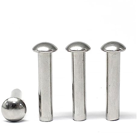 yaoqijie 10 Stück M6 304 Edelstahl Rundkopfnieten Pan Massive Schlagnieten Schlagnieten Gewindebohrer Nieten GB865 6mm-20mm Länge Lasting (Size : M6x6mm)