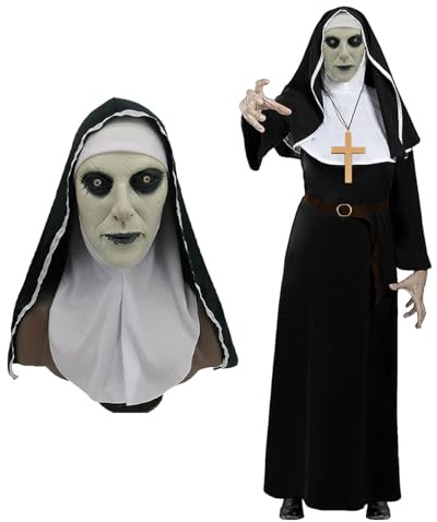 Original Cup Verkleidung Nonne Revenante Damen – zum Verkleiden, Cosplay für: Halloween – Thema(e): Zombie – Größe M/L, Schwarz