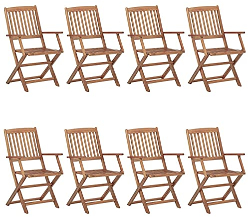 ARKEM Klappbare Gartenstühle 8 STK. Massivholz Akazie KlappstüHle FüR Den AußEnbereich Outdoor-Klappstuhl