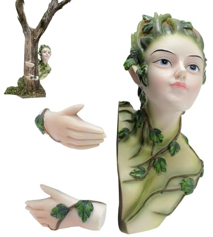 Ristyur Baumelfen-Dekoration für den Außenbereich, Feenbaum- - Kreative Harz-Feen-Elfen-Statuen, Weinreben-Banshee-Baum-Aufhänger,Garden Peeker Art Decor Figur, wasserfeste Baum-Hof-Kunst für