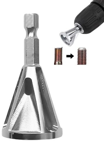 Canlaten·U Deburring External Chamfer Tool, Deburring Drill Bit Remove Burr Tools for Bolts Quick Release 1/4 Hex Shank Drill Bit Remove Burr for Metal Steel Screws,Bolts and Fasteners(DECT-1)