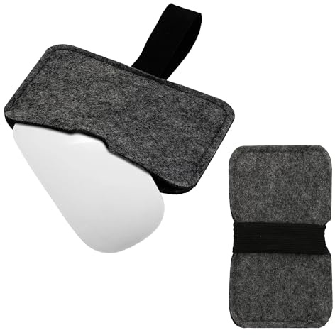 kwmobile Mouse Case Compatible with Apple Magic Mouse 1 / Magic Mouse 2 / Logitech Pebble Wireless Pouch - Felt Protective Carrying Cover Bag - Dark Grey/Black