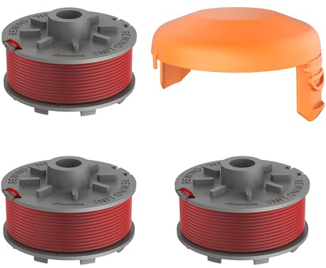 EVENLINKICS Rasentrimmer Fadenspule,für gardena ersatzteile 5364-20 Ersatfadenspule, Kompatibel mit Gardena rasentrimmer. (3 Fadenspule + 1 Trimmerabdeckung)
