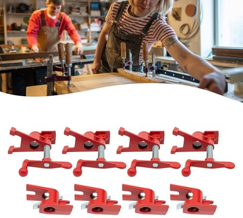 MEHOOSPVN 3/4 Holzklebe Rohrschellen Set 4 Satz Schnellspanner Metallklammer-Set, Clamp Schraubzwingen-Set, Rohr-Schraubzwinge, Schraubstock für Holzbearbeitung Set Korpuszwinge Rohrzwingen, DIY