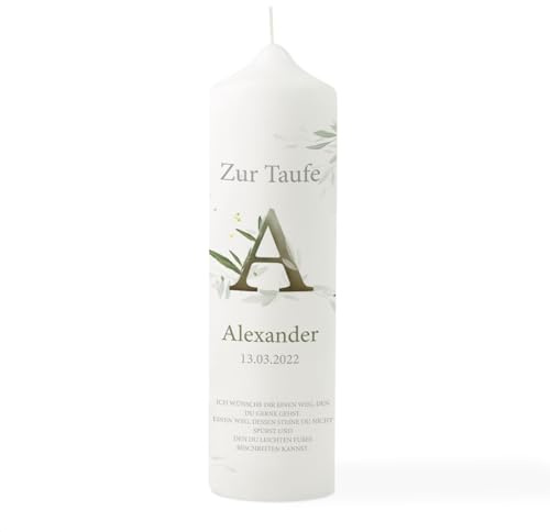 Bougie de baptême avec lettre olive, bougie de baptême personnalisée, bougie de baptême avec dicton, bougie de bénédiction, cadeau de baptême, bougie de bénédiction pour enfant, cadeau de baptême