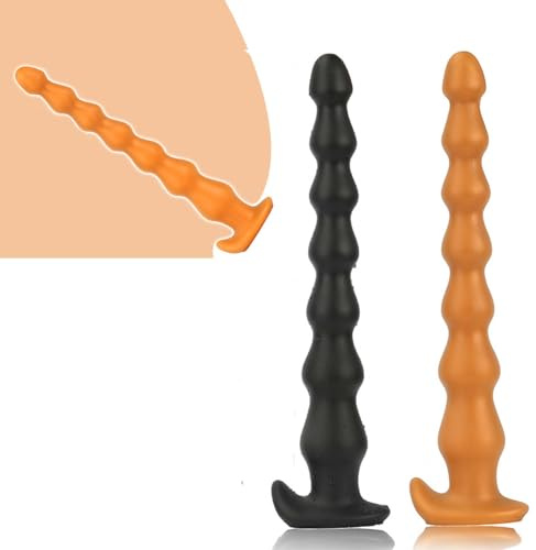 Aiteai Silikon Analkugeln Buttplug mit 7 Kugeln Analkugeln Analplug Analkette mit Anal beads für Männer und Frauen Massager Masturbator Anal Butt Plug Sexspielzeug für Frauen Männer (Schwarz-M)