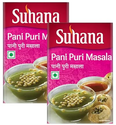 Suhana Spices Mix Powder (Box) - Curry Masala Recipe Mixes Casserole Seasoning Herbs - Simplifies & Speeds Up Cooking Process (Pack of 2, Suhana Panipuri Masala 50g Box)