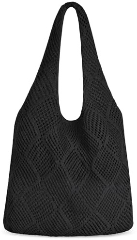 Aucuu Strandtasche Damen, gehäkelte Mesh Strand Tote Bag, Damen Gestrickte Umhängetasche, Häkeltasche für den Sommer, Beach Bags For Women, Groß Umhängetasche für Urlaub Reisen Strand Sommer