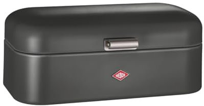Wesco Grandy Brotkasten in der Farbe graphit matt, pulverbeschichtetes Stahlblech, Lüftungslöcher und stabiler Handgriff