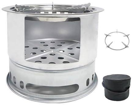 CMYCYDDPLY Rocket Stove, Poêles À Bois de Camping, Poêle À Charbon D'extérieur, Poêle À Bois Amovible Coupe-Vent, for Sac À Dos, Pêche, Chauffage et Cuisine