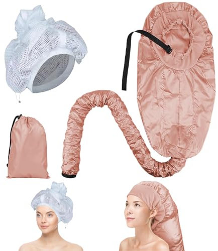 Dzmuero Casco asciugacapelli da casa, cuffia riscaldamento, con rete portatile, tubo lungo, asciugatura