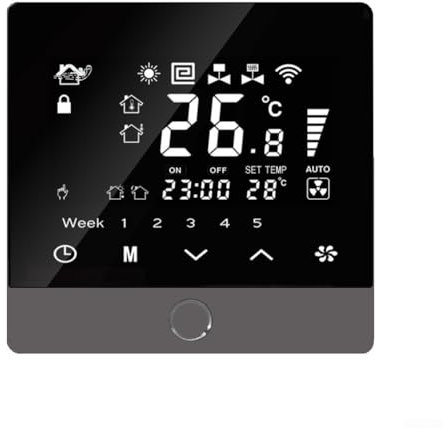 Termostato intelligente WiFi, per Tuya, regolatore di temperatura programmabile touch screen, per riscaldamento a pavimento, aria condizionata, controllo vocale (grigio)