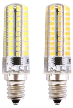 YSJX Lighting, Pack of 10, Led Small Corn Bulb AC220V G4/G9/E14/E12/E17/G8 80LED-2835 Dimmable Lamp Light Source Household Bulbs(Warm White,E11)
