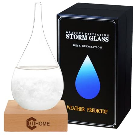 Verre tempête, baromètre en verre créatif en forme de goutte d'eau, bouteille de prévisions météorologiques, station météo, utilisé pour la décoration de bureau à la maison et au bureau, cadeaux de