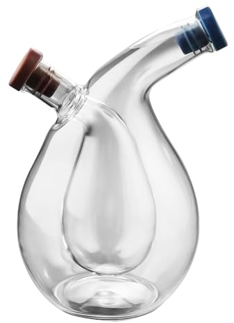 Huilier et Vinaigrier - Distributeur d'huile et de vinaigre en verre | transparent 2 en 1 pour la cuisine | Fournitures de cuisine Bouteilles d'huile et de vinaigre en verre de bouteille de de