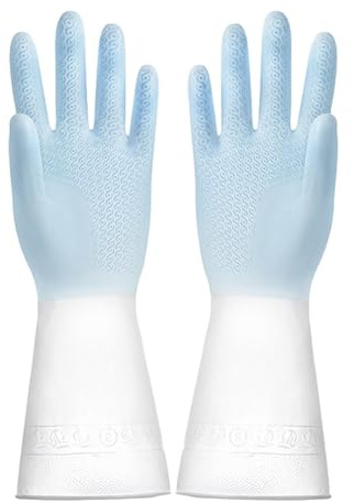 Evember 3 pares guantes de limpieza para el hogar reutilizables, guantes de vajilla de goma, guantes de limpieza para lavar ropa, cocina, coche, cuarto de baño