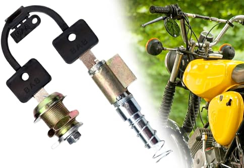 Schlosssatz, Lenkschloss mit Druckfeder + Seitendeckelschloss Typ 2, für Simson S51 S53 S70 S83 SR50 SR80, MZ ETZ251 ETZ301, BAB