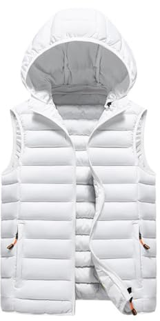 Gilet Uomo Invernale - Panciotto Softshell Giubbotto Termico con Tasche Multiple Giacca Leggero Giacche Elegante Smanicato Giubbino Moda da Lavoro Trekking Abbigliamento Bianco L