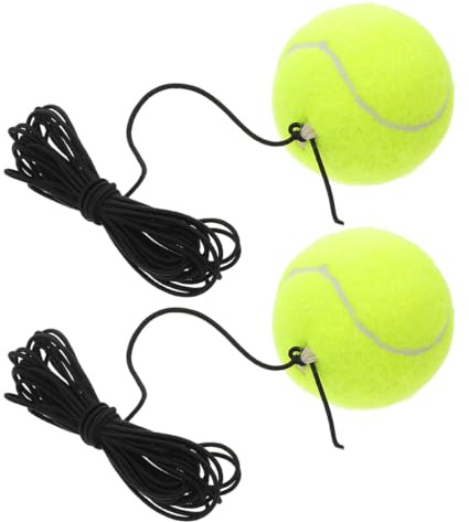 VICASKY 2 Stück Tennis Trainingsset mit Elastischem Seil Tragbarer Tennisball mit Schnur für Anfänger Tennistrainer für Koordination und Flexibilität