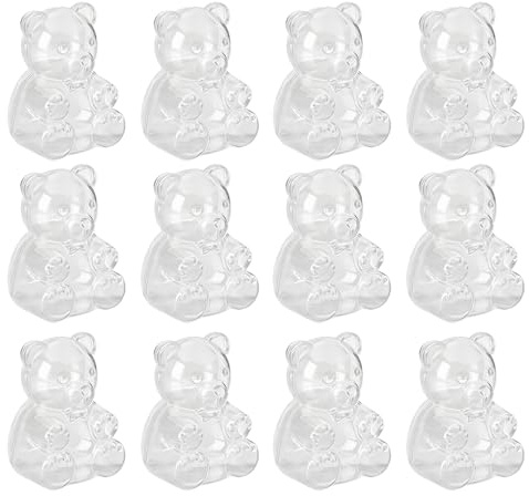 Tarro de Chuches con Tapa,12 Piezas para Almacenamiento de Gomitas y Comida | Frasco Transparente Decorativo - para Gominolas, Granos de Café, Azúcar, Té, Chocolate, Despensa, Cocina, Bodas, Fiestas d