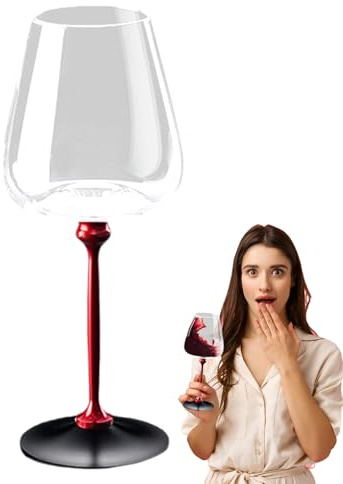 Genérico Copas de vino ergonómicas - Copas giratorias de de 23,4 cm, elegantes copaas para cócteles, elegantes de vino | Juego de cristalería único para cumpleaños, viajes, bodas, celebraciones al