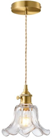 EDISHINE Modern transparent blomma glas pendel, E27