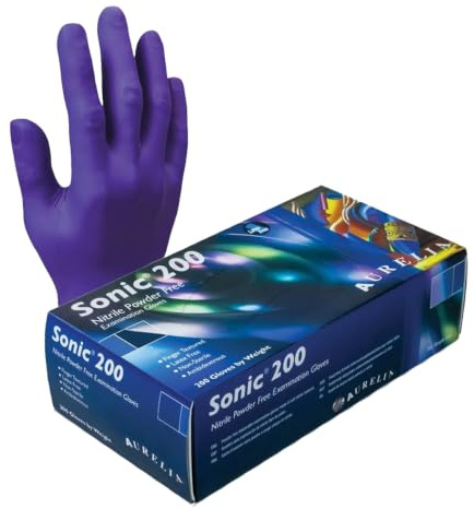 THEVETSTORE Sonic Nitrile Powder Free Examination Medium Gloves x 200 – Disposable Nitrile Gloves, Latex Free, Medical, Veterinary & General Use