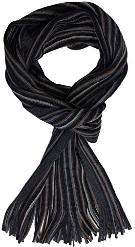 Rotfuchs Herrenschal Schal Strickschal Winterschal Warm & Weich Streifen grau-bunt Wolle Made in Germany 180 x 26 cm R505