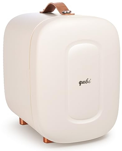 Qubi Mini réfrigérateur professionnel pour soins de la peau, cosmétiques, maquillage, 5 litres (blanc crème, 5 l)