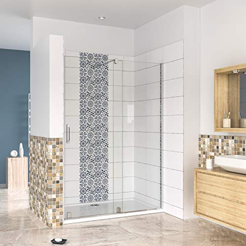 AICA porte de douche coulissante 120x190cm en 8mm verre anticalcaire installation en niche