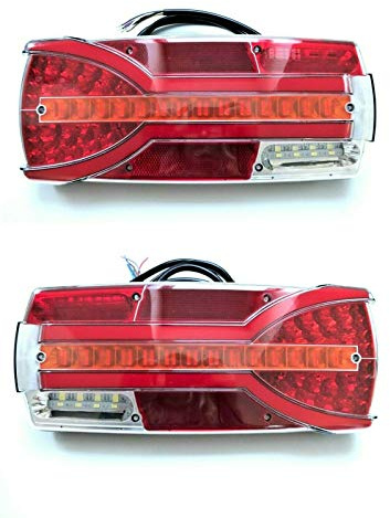 Matel Service 2x 7 Funktionen LED Rückleuchte E9 12V 24V IP68 für BUS Trailer LKW PKW Anhänger