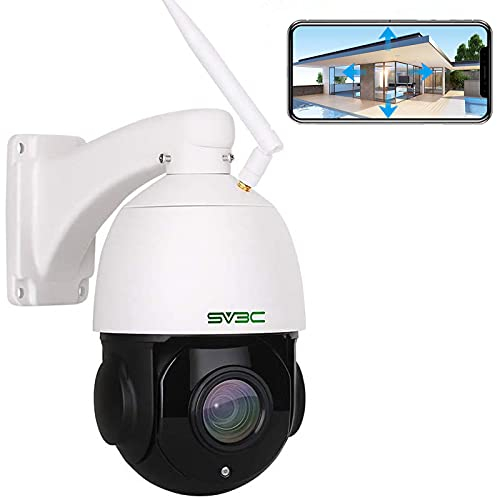 SV3C 5MP PTZ Camera Outdoor, 20X Optical Zoom Dual Band WiFi 2.4G 5G Security IP Camera with Humanoid Motion Detection, 2-way Audio, Color Night Vision, ONVIF, FTP, RTSP, IP66 Waterproof, Remote View