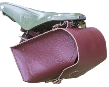 London Craftwork Große Fahrradtasche aus echtem Leder, Satteltasche, Lenker, Rahmentasche, braun, 23 x 19,5 x 11 cm, XXL-TAN