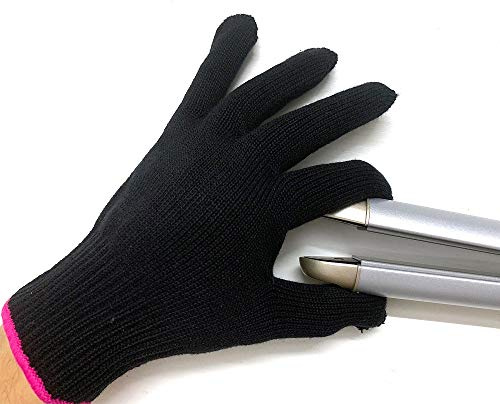 Lessmon Heat Resistant Glove for Hair Styling, 1 Pack | Blocks Heat from Curling Irons & Wands, Works for Left or Right Hand, Single Glove Included, Comfortable & Flexible