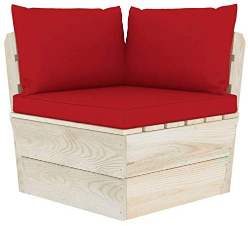 Chenshu Palettensofa-Auflagen 3 STK Palettenkissen Outdoor, Europaletten Sitzkissen Outdoor, Paletten Rückenkissen, Rot Stoff