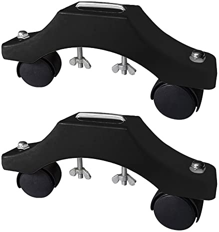 DAZZLEEX - Soporte para calefactor por infrarrojos, 2 piezas de pies para calefactores por infrarrojos, soporte ajustable con ruedas para radiador eléctrico con movimiento fácil, color negro
