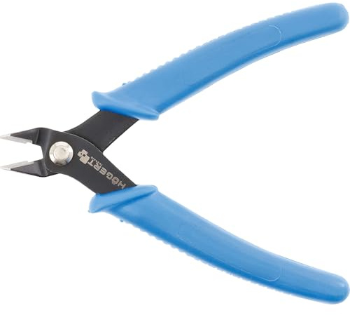 Högert Technik Alicate de Corte Diagonal de Precisión HT1P041, Corte Plano y Al Ras, Mangos Antideslizantes, 125 mm, para Cables hasta 16 AWG, Ideal para Electrónica