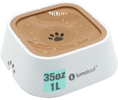 LumoLeaf Wassernapf für Hunde, 1L, Anti-Schwapp Fressnapf Hund Unterwegs, Kein Verschütten Auslaufsicher Auto Reise Trinknapf Wasserspender für Katzen Haustiere (Braun 1L)