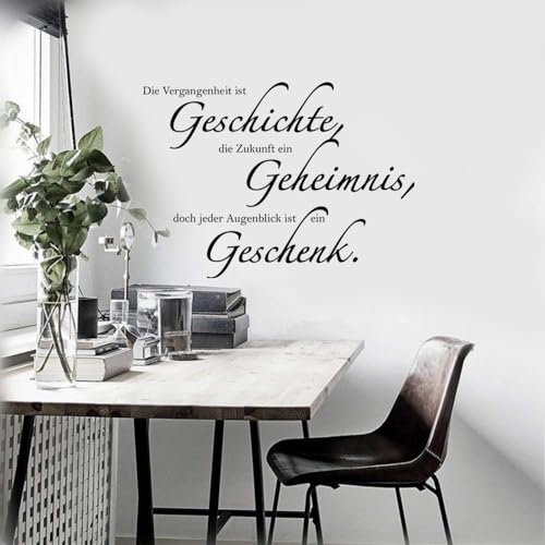 Die Vergangenheit ist Geschichte Wandtattoo - Inspirierende Dekoration mit philosophischem Spruch | Zeitlos & Modern (60x80cm)