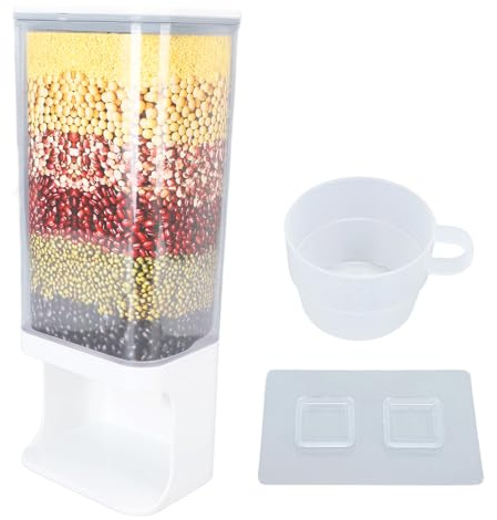 Baxnore 1L Wall-Mounted Airtight Rice Storage Container, Removable Top Rice Dispenser, Moisture-Proof Rice Bucket for Kitchen (M)