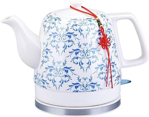 vkeid Bollitori Teiera in ceramica senza fili | Bollitore elettrico | 1,2 litri | Spegnimento automatico e protezione contro l'ebollizione a secco | 1200 W veloce (colore: blu) Piedi di polpo present