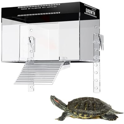 Schildkröten-Sonnenbereich-Aquarium-Aufsatz – Abdeckbares Dock mit Sonnenbereich für Haustier-Schildkröten über dem Aquarium | Reptile Land Area Aquatischer Ruheplatz mit Beobachtungsfunktion für die