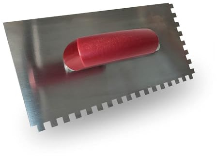 Karl Dahm Zahnglättekelle mit extra scharfer Zahnung 4–12 mm – Profi-Fliesenkelle mit stabilem Holzgriff für präzises Auftragen von Fliesenkleber – entwickelt von Fliesenlegern (8mm)